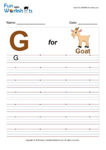 Capital Alphabet Tracing Worksheet Letter G