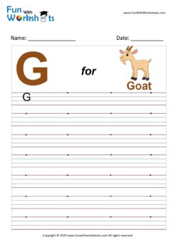 learn capital alphabets letter g free printable worksheets