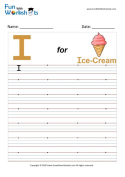 Capital Alphabet Tracing Worksheet Letter I