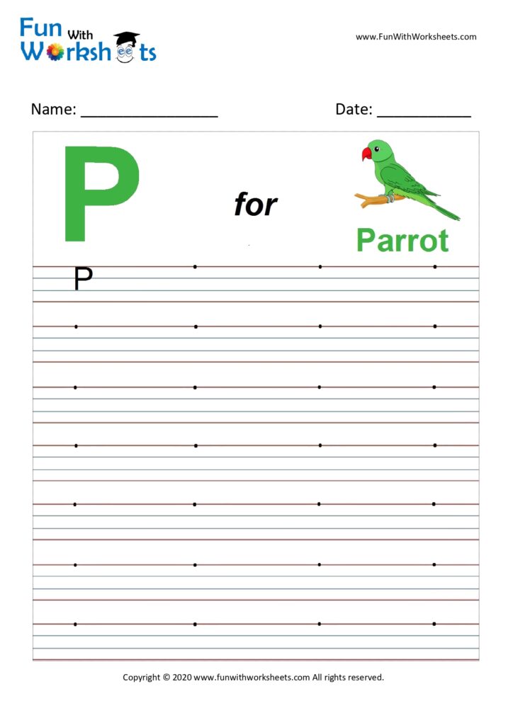 Capital Alphabet Tracing Worksheet Letter P