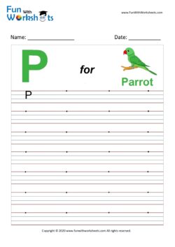 Capital Alphabet Tracing Worksheet Letter P