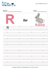 Capital Alphabet Tracing Worksheet Letter R