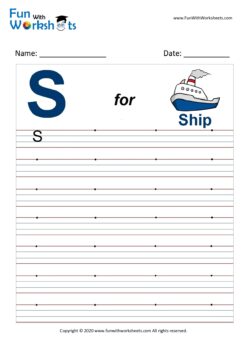 Capital Alphabet Tracing Worksheet Letter S