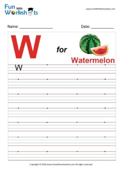 Capital Alphabet Tracing Worksheet Letter W