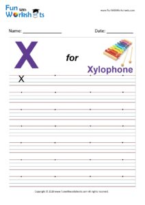 Capital Alphabet Tracing Worksheet Letter X