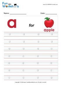 Small Alphabet tracing Worksheet Letter a