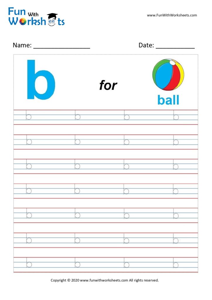 Small Alphabet tracing Worksheet Letter b