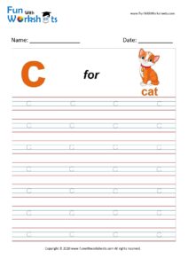 Small Alphabet tracing Worksheet Letter c