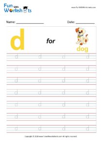 Small Alphabet tracing Worksheet Letter d