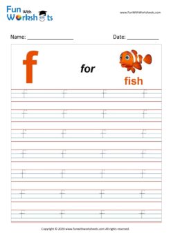 Small Alphabet tracing Worksheet Letter f