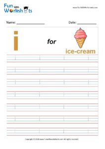 Small Alphabet tracing Worksheet Letter i