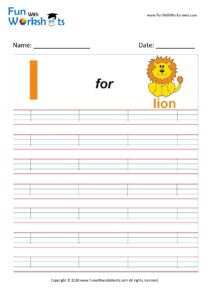Small Alphabet tracing Worksheet Letter l