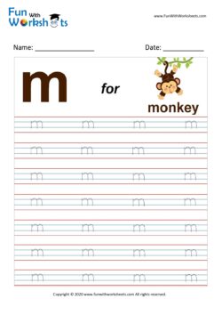 Small Alphabet tracing Worksheet Letter m