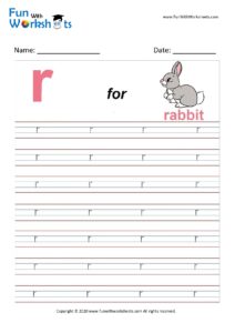 Small Alphabet tracing Worksheet Letter r