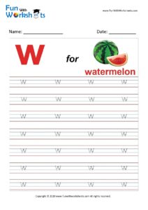 Small Alphabet tracing Worksheet Letter w