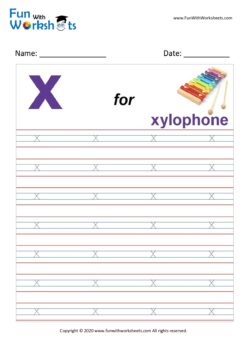 Small Alphabet tracing Worksheet Letter x