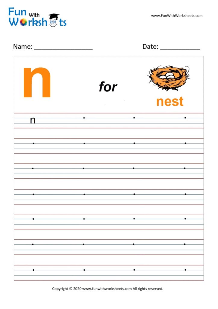 Cursive Writing Letter N Worksheets K5 Learning Cursive Words Starting With N K5 Learning 