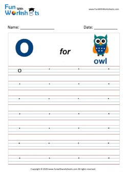 Small Alphabet writing practice Worksheet Letter o