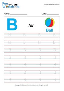 letter b tracing worksheet for preschool kids free printable worksheets