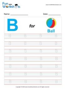 Capital B Alphabet Tracing Worksheet