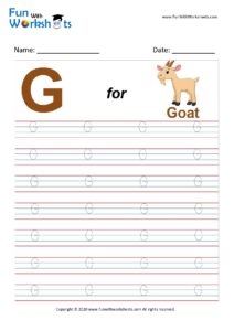 Capital G Alphabet Tracing Worksheet