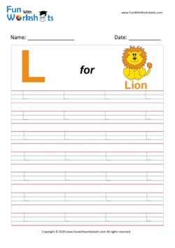 Capital L Alphabet Tracing Worksheet