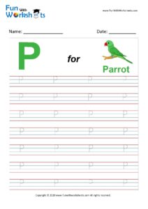 Capital P Alphabet Tracing Worksheet