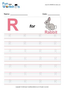Capital R Alphabet Tracing Worksheet