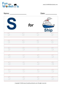 Capital S Alphabet Tracing Worksheet