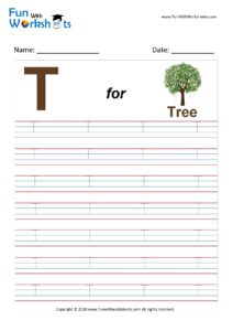 Capital T Alphabet Tracing Worksheet