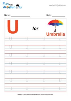 letter u tracing worksheet for preschool kids free printable worksheets