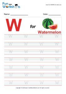 Capital W Alphabet Tracing Worksheet