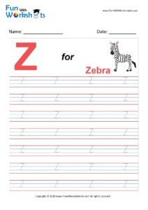 Capital Z Alphabet Tracing Worksheet