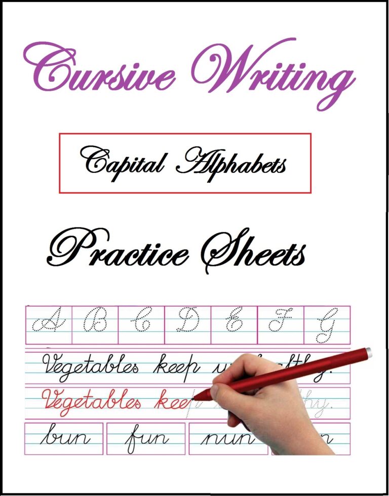 Cursive Handwriting Practice Workbook - free printable worksheets