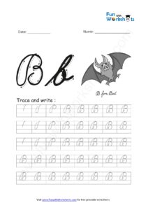 Cursive Handwriting Capital Alphabet B Practice