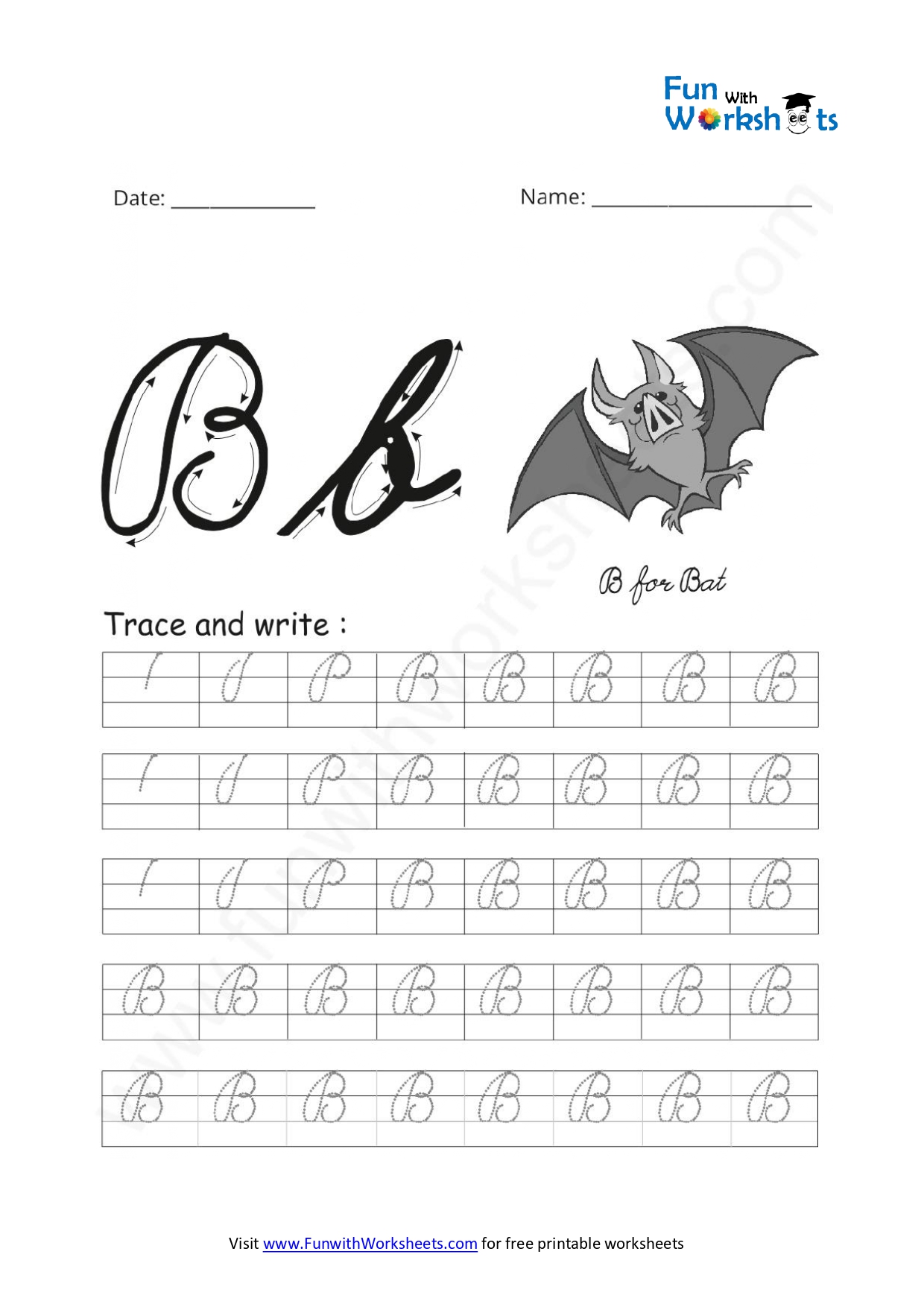 Cursive Writing Worksheets Letter B - Infoupdate.org