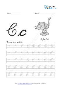 Cursive Handwriting Capital Alphabet C Practice