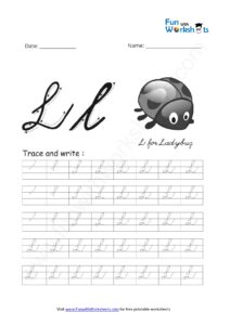Cursive Handwriting Capital Alphabet L Practice