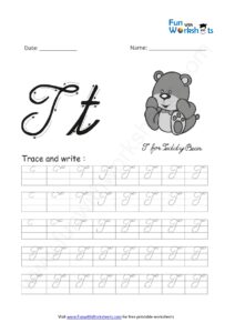 Cursive Handwriting Capital Alphabet T Practice