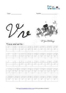 Cursive Handwriting Capital Alphabet V Practice