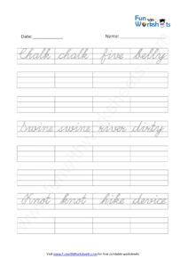 Cursive Handwriting Worksheet 10