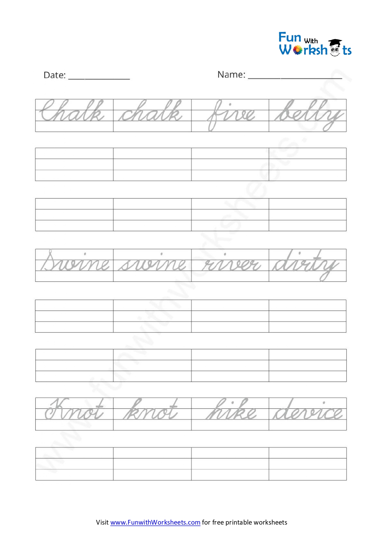 Cursive Handwriting Worksheet 10