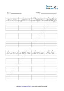 Cursive Handwriting Worksheet 12