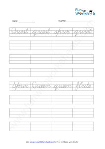 Cursive Handwriting Worksheet 13