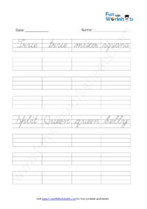 Cursive Handwriting Worksheet 14