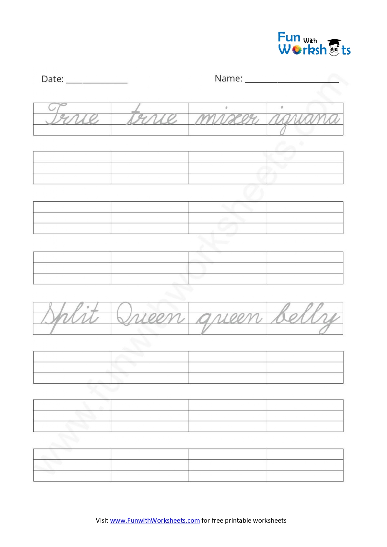 Cursive Handwriting Worksheet 14