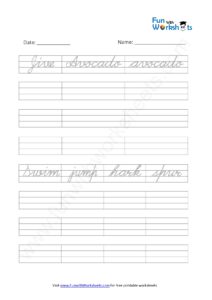 Cursive Handwriting Worksheet 15