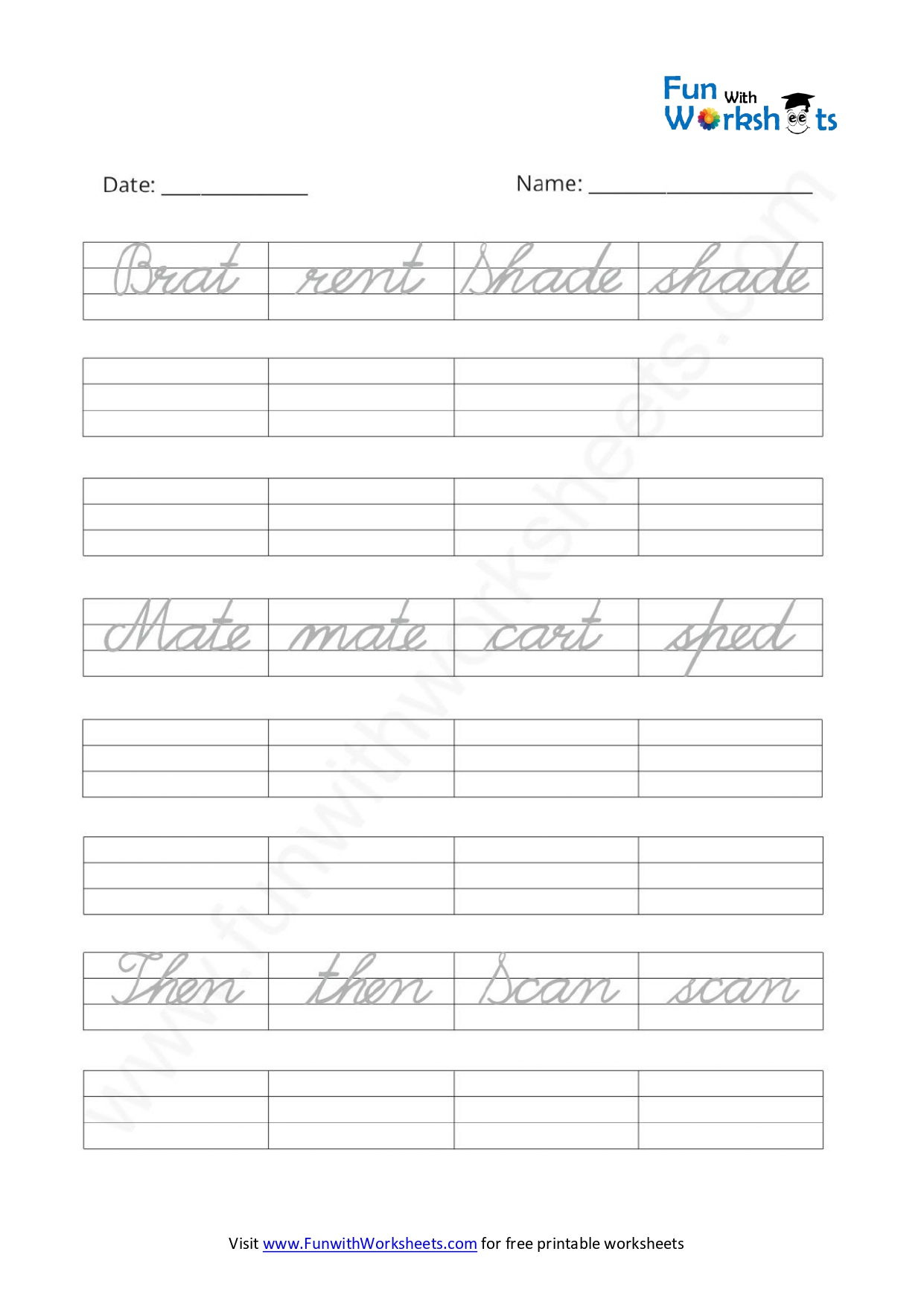 Cursive Handwriting Worksheet 3