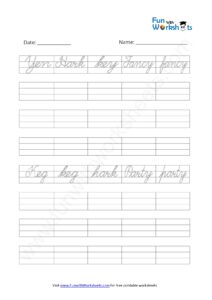 Cursive Handwriting Worksheet 7