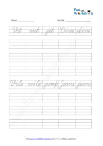 Cursive Handwriting Worksheet 9
